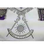 Masonic Blue Lodge Past Master Silver Machine Embroidery Freemason Purple Apron - kitchcutlery
 - 3