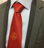 Masonic Royal Arch Red Silk Tie with embroided Logo RA Regalia