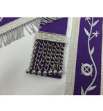 Masonic Blue Lodge Past Master Silver Machine Embroidery Freemason Purple Apron - kitchcutlery
 - 4